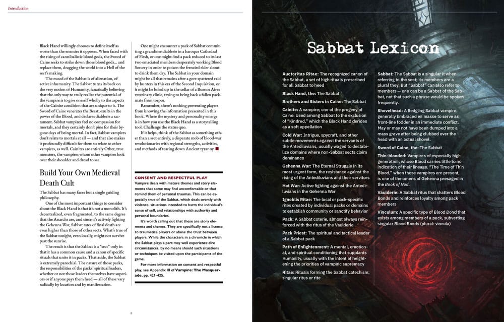 Vampire: The Masquerade 5th Edition RPG book Sabbat: The Black Hand Sourcebook *English version*