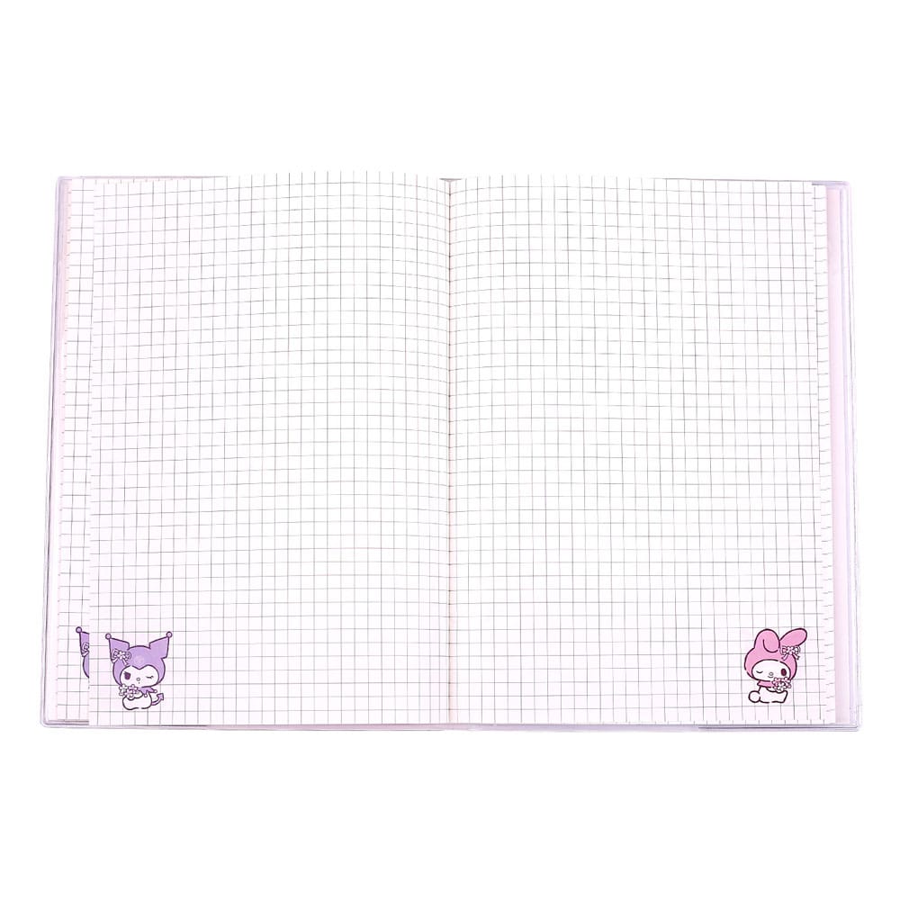Sanrio Notebook Kuromi & My Melody Pastel Flower Holographic Checkered