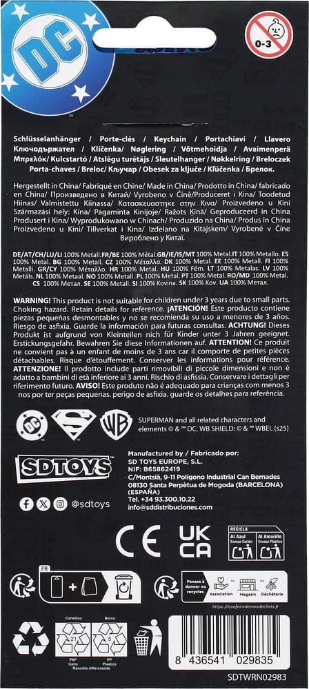 Superman Metal Key Ring Logo