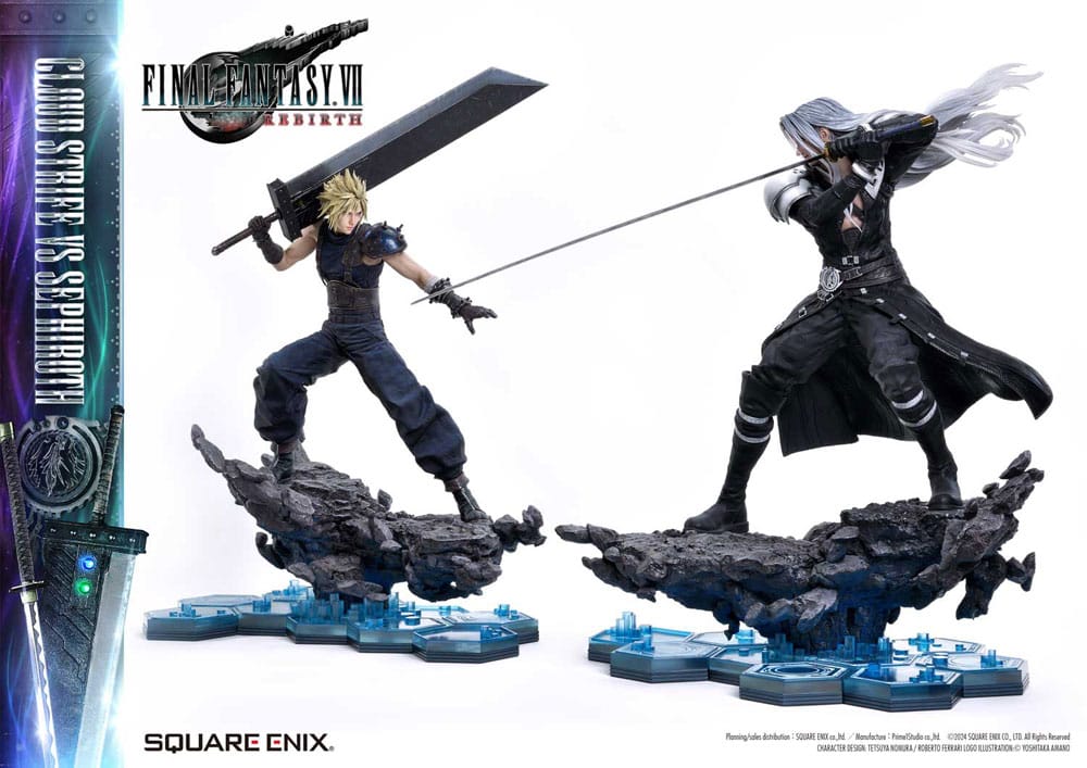 Final Fantasy VII Rebirth Statues 2-Pack 1/4 Cloud Strife vs Sephiroth 69 cm