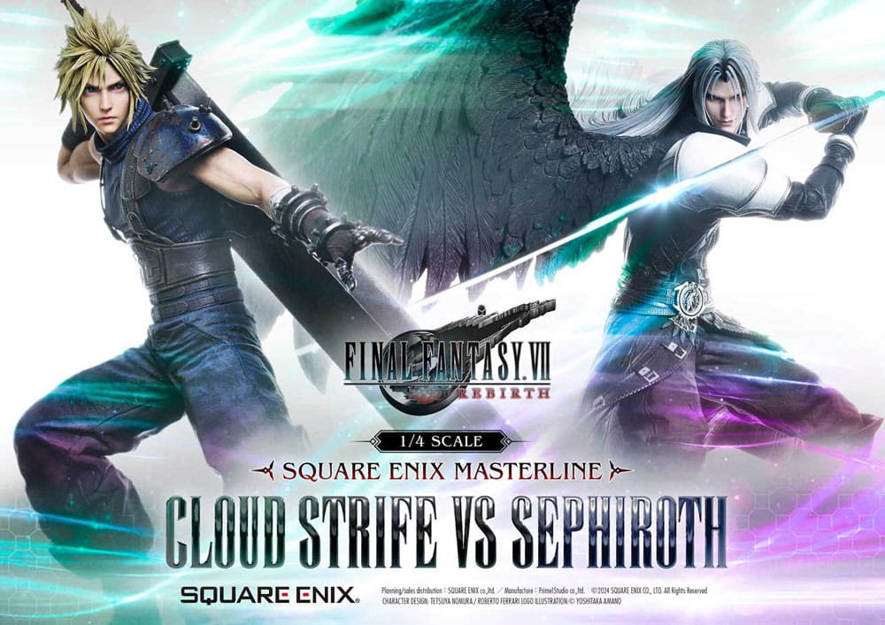 Final Fantasy VII Rebirth Statues 2-Pack 1/4 Cloud Strife vs Sephiroth 69 cm