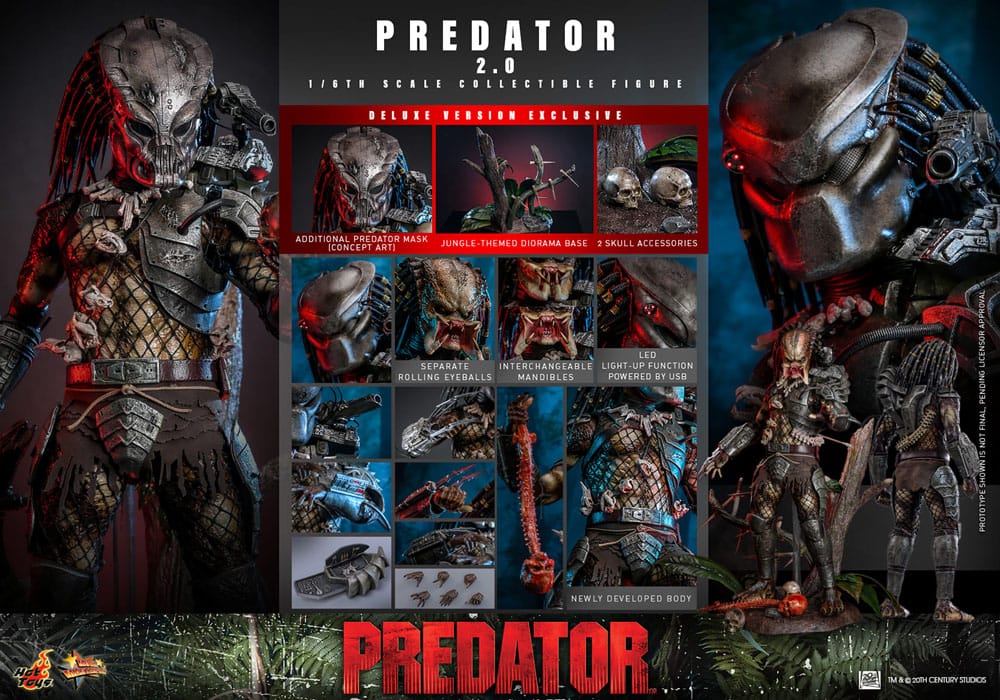Predator Movie Masterpiece Action Figure 1/6 Predator (2.0) Deluxe Version 34 cm