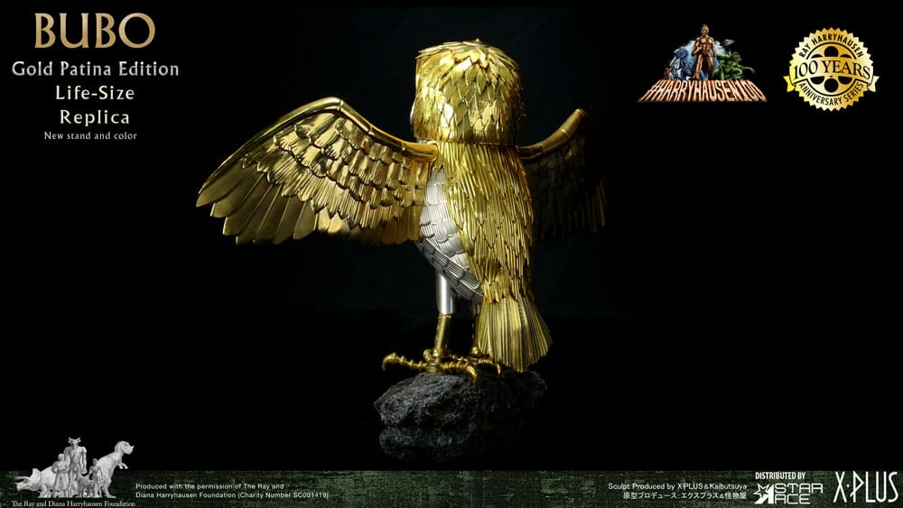 Clash of the Titans Statue Ray Harryhausens Bubo Gold Patina Edition Deluxe Ver. 34 cm