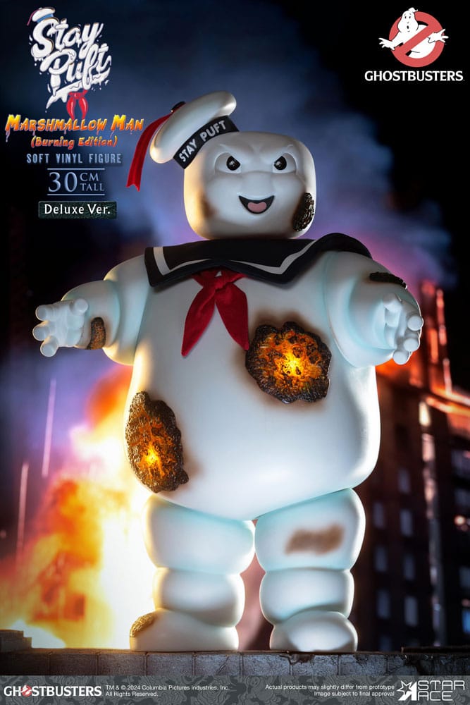 Ghostbusters Soft Vinyl Statue Stay Puft Marshmallow Man Burnign Edition Deluxe Version 30 cm