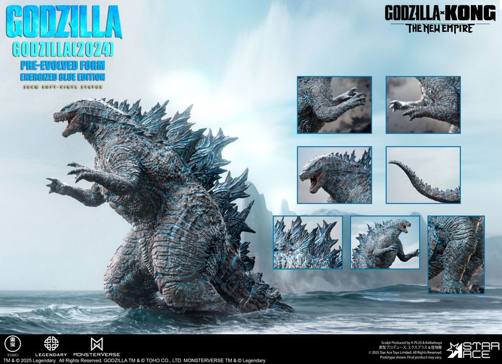 Godzilla vs. Kong: The New Empire Soft Vinyl Statue Godzilla (2024) Evolved Blue Edition 28 cm