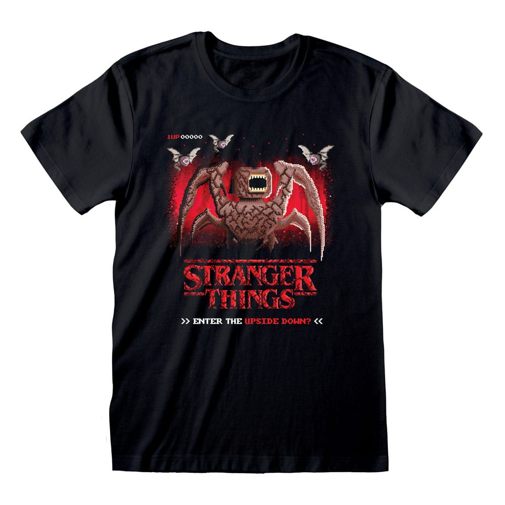 Stranger Things T-Shirt 8 Bit Upside Down Size S