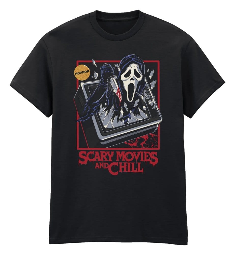 Steven Rhodes T-Shirt Scary Movies And Chill Black Size XXL