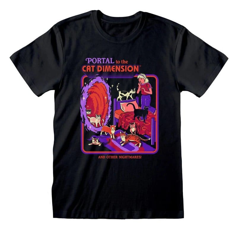 Steven Rhodes T-Shirt Cat Dimension Black Size XL