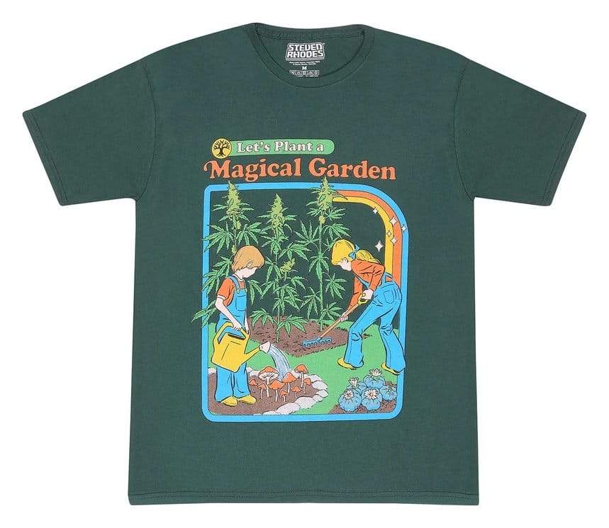 Steven Rhodes T-Shirt Let's Plant A Magical Garden Green Size L