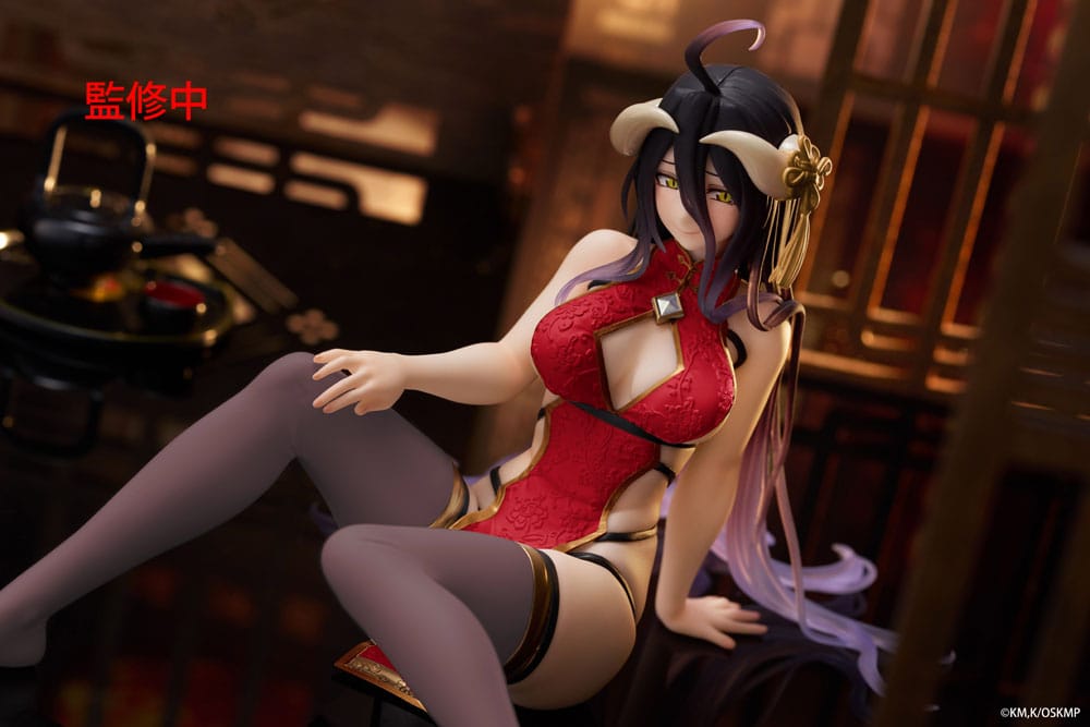 Overlord PVC Statue Desktop Cute Figure Albedo Chinese Dress Ver. Renewal 13 cm