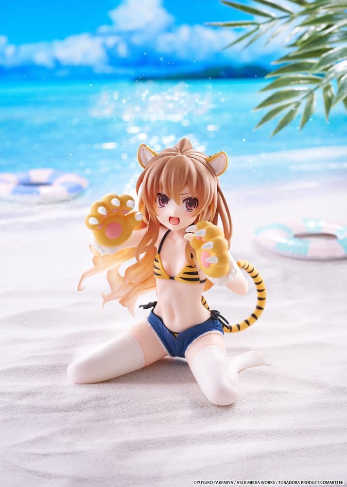 Toradora! Desktop Cute PVC Figure Taiga Aisaka (Tiger Costume Swimwear Ver.) 13 cm