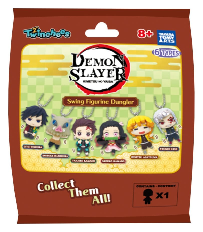 Demon Slayer: Kimetsu no Yaiba Swing Danglers Keychains 3 cm Mystery Capsule Display (12)