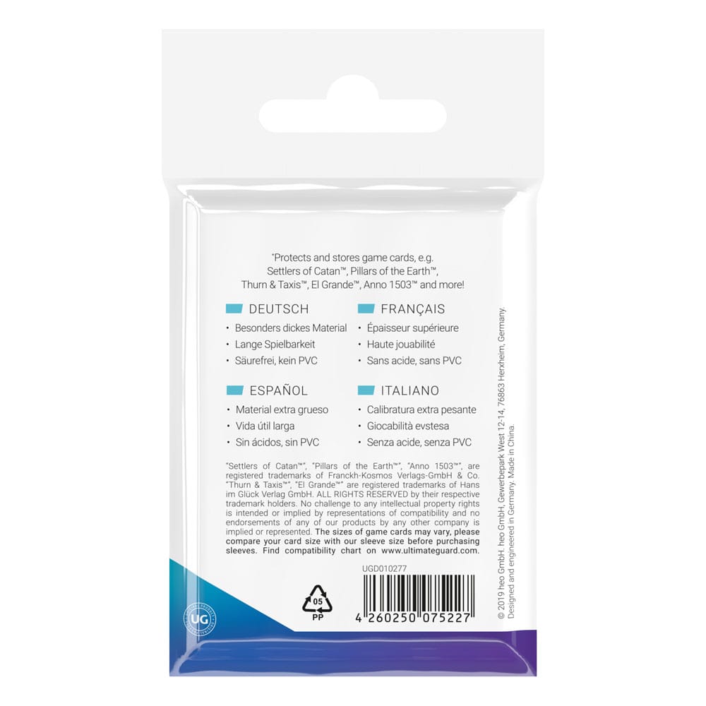 Ultimate Guard Premium Soft Sleeves for Board Game Cards Mini European (50)
