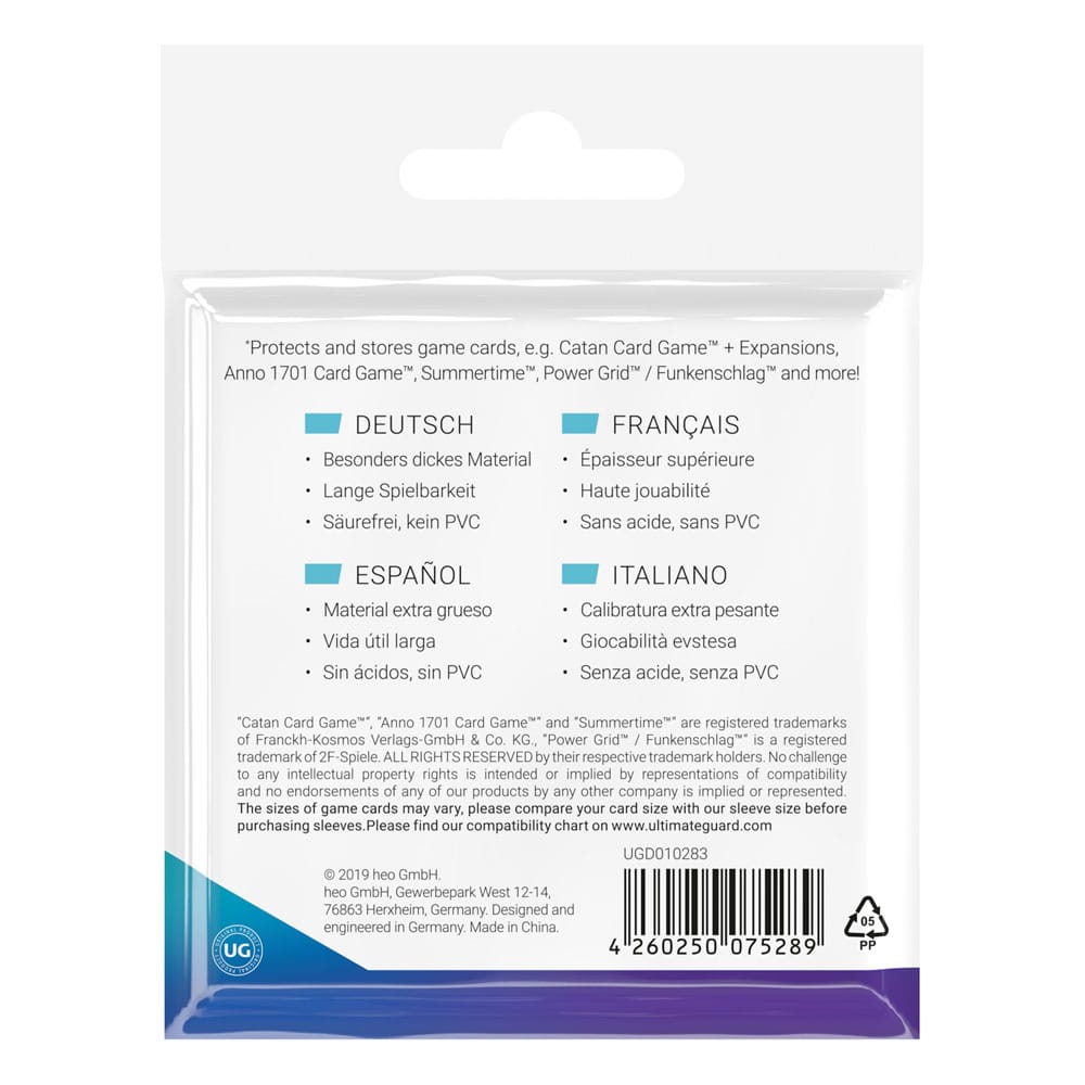 Ultimate Guard Premium Soft Sleeves for Board Game Cards Square (50)
