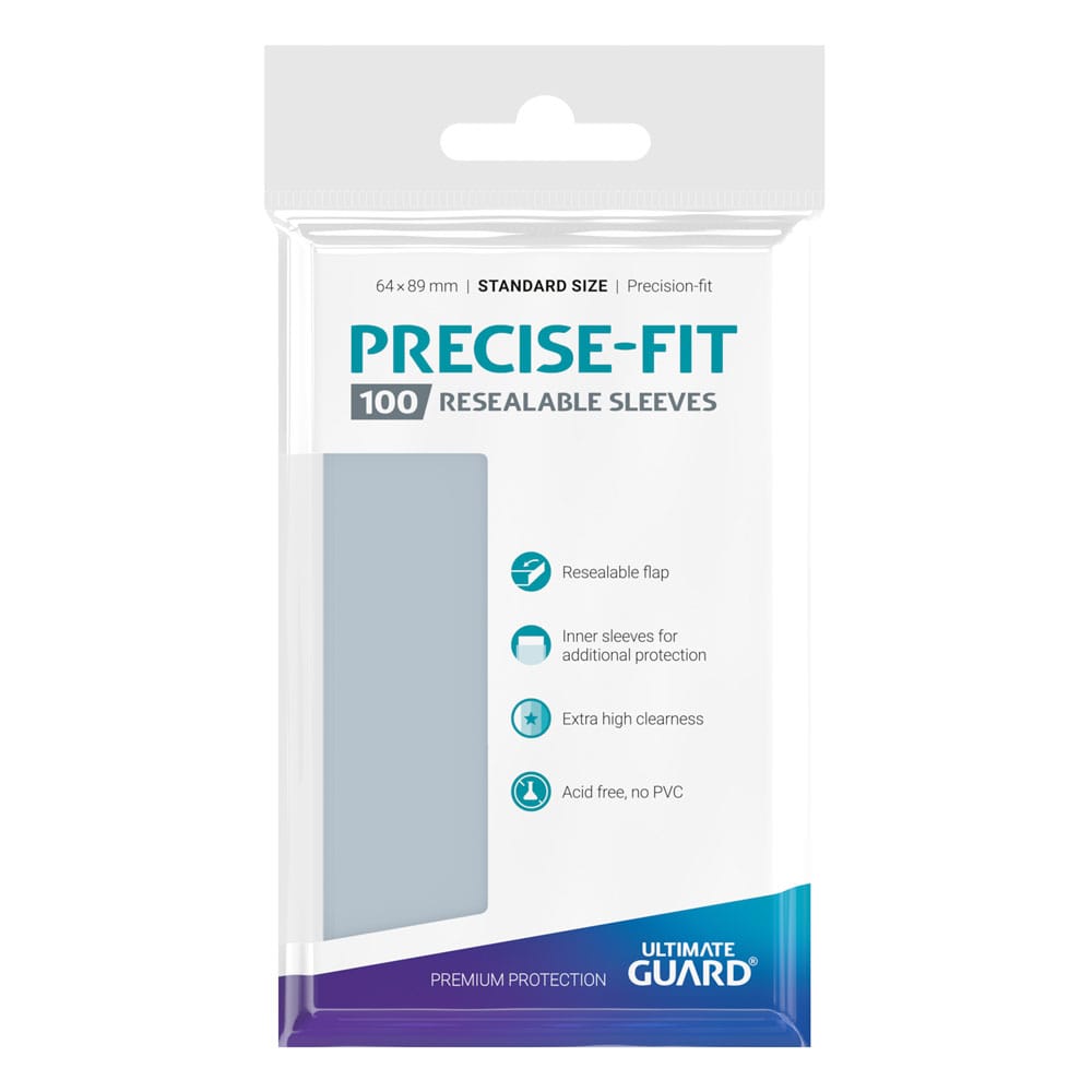 Ultimate Guard Precise-Fit Sleeves Resealable Standard Size Transparent (100)