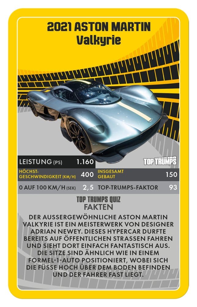 Super Cars Card Game Top Trumps *German Version*