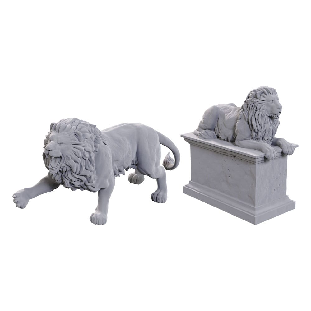 WizKids Deep Cuts Miniatures Unpainted Miniatures 2-Pack Stone Lion