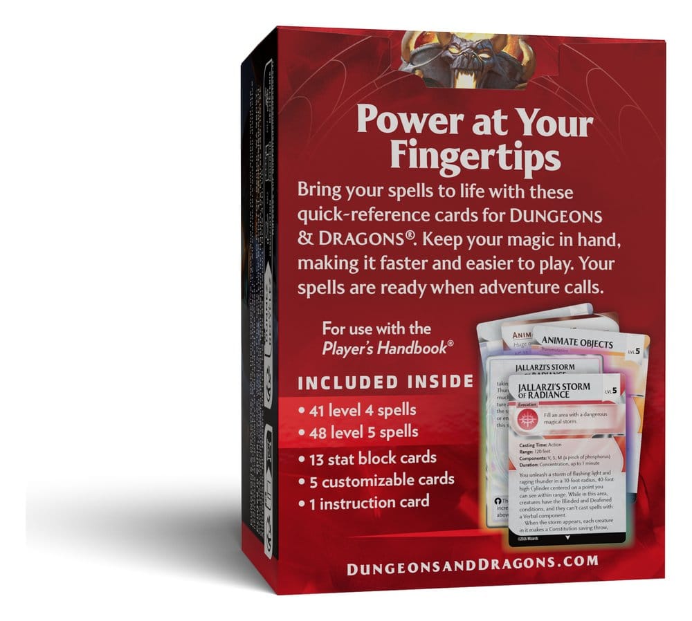 Dungeons & Dragons RPG Reference Cards: Spells (Levels 4-5) *English Version*