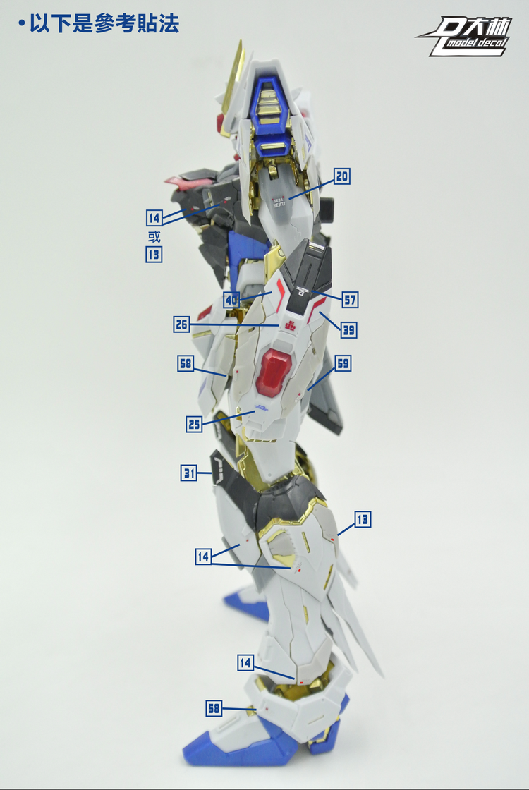 D.L Model Decal - S11 - MG ZGMF-X20A Strike Freedom Gundam 1/100