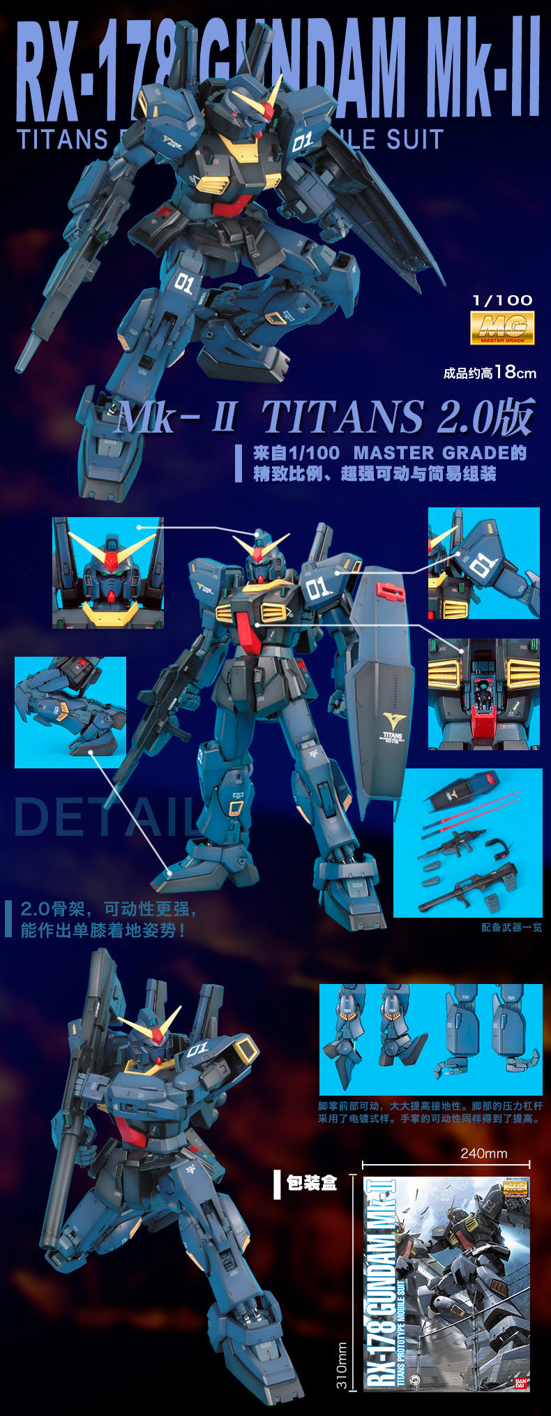 MG RX-178 Gundam MK-II Ver. 2.0 Titans  1/100