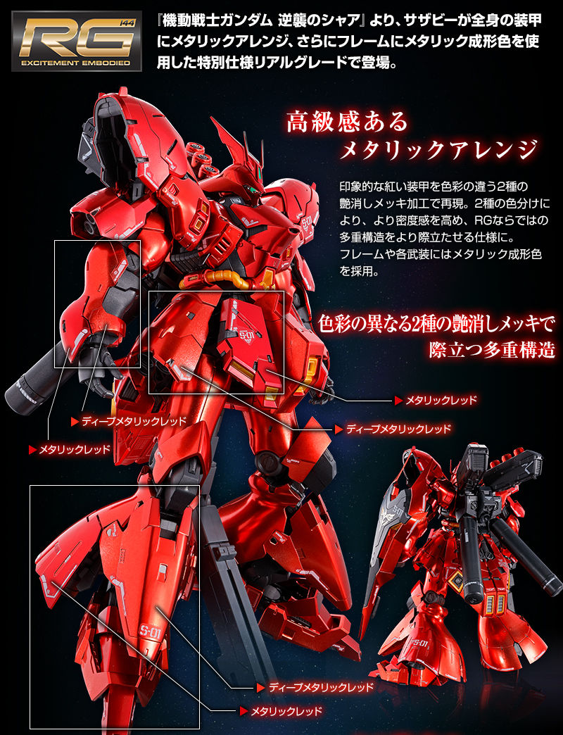 RG MSN-04 Sazabi Special Coating  - P-Bandai 1/144