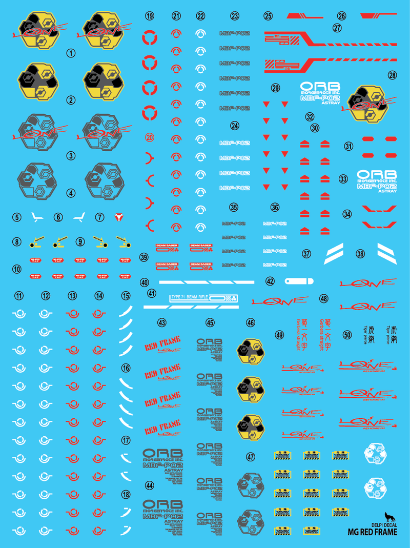 MG RED FRAME (Manual) WATER DECAL - gundam-store.dk