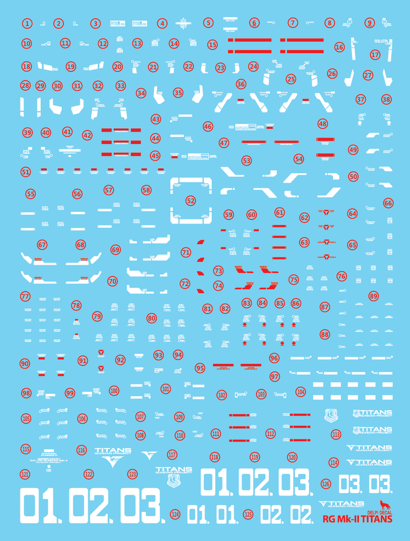 RG Mk-II TITANS WATER DECAL - gundam-store.dk