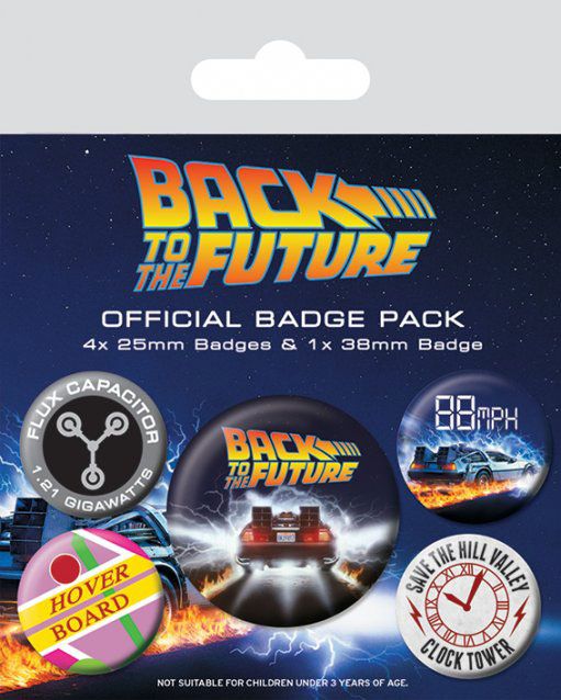 Back to the Future Pin-Back Buttons 5-Pack DeLorean