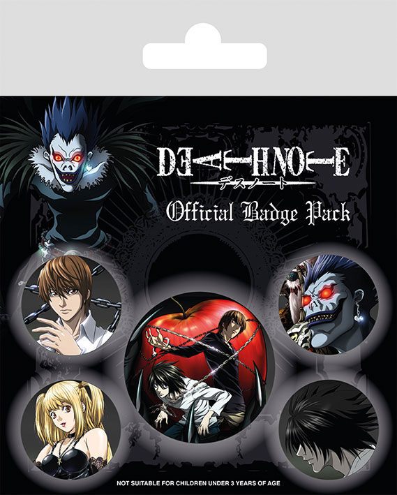 Death Note Pin-Back Buttons 5-Pack Characters