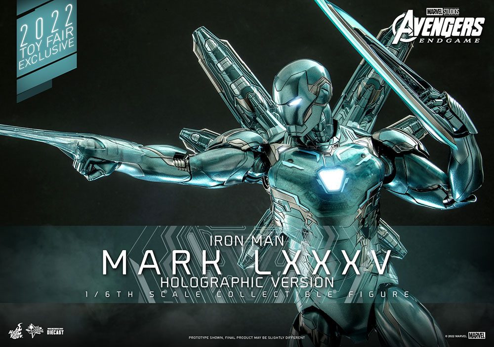 Avengers: Endgame Diecast Action Figure 1/6 Iron Man Mark LXXXV (Holographic Version) 2022 Toy Fair Exclusive 33 cm