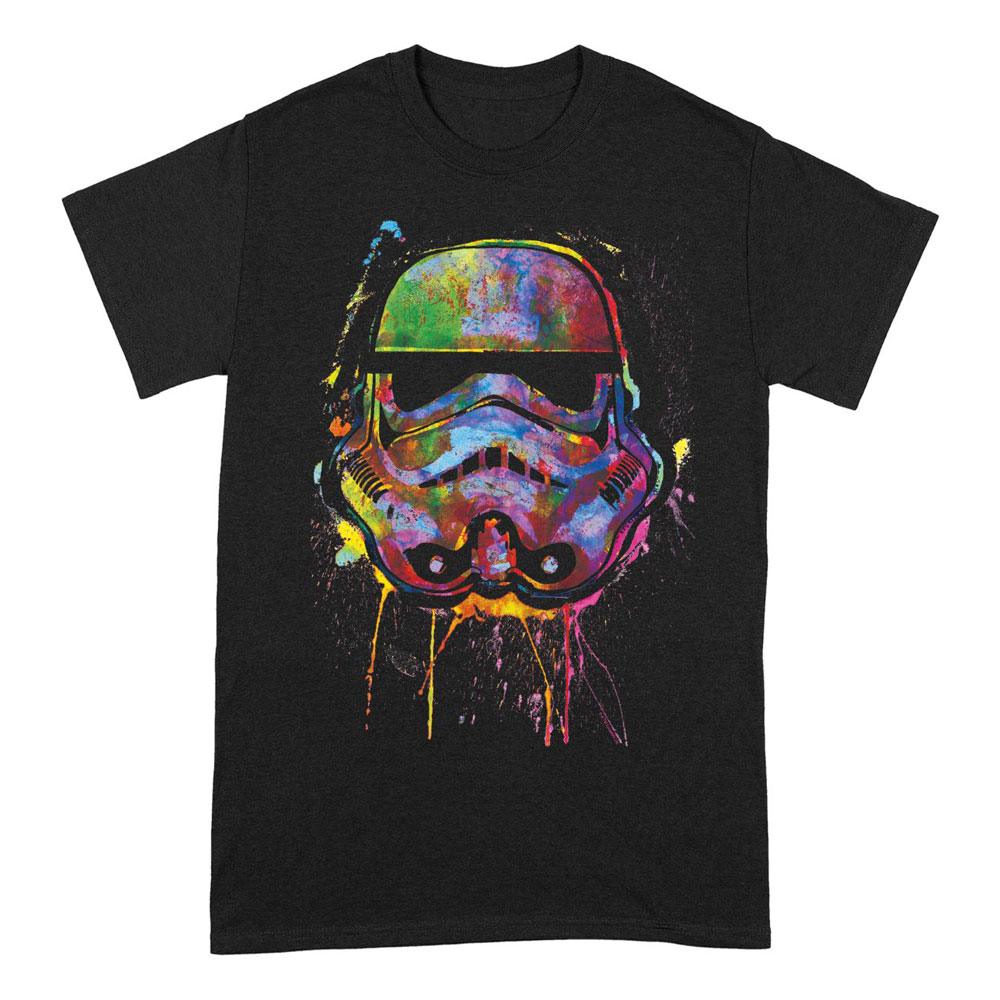 Star Wars T-Shirt Paint Splats Helmet Size S