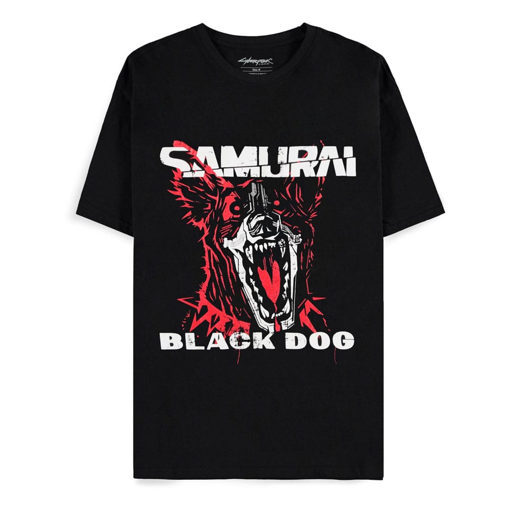 Cyberpunk 2077 T-Shirt Black Dog Samurai Album Art Size M